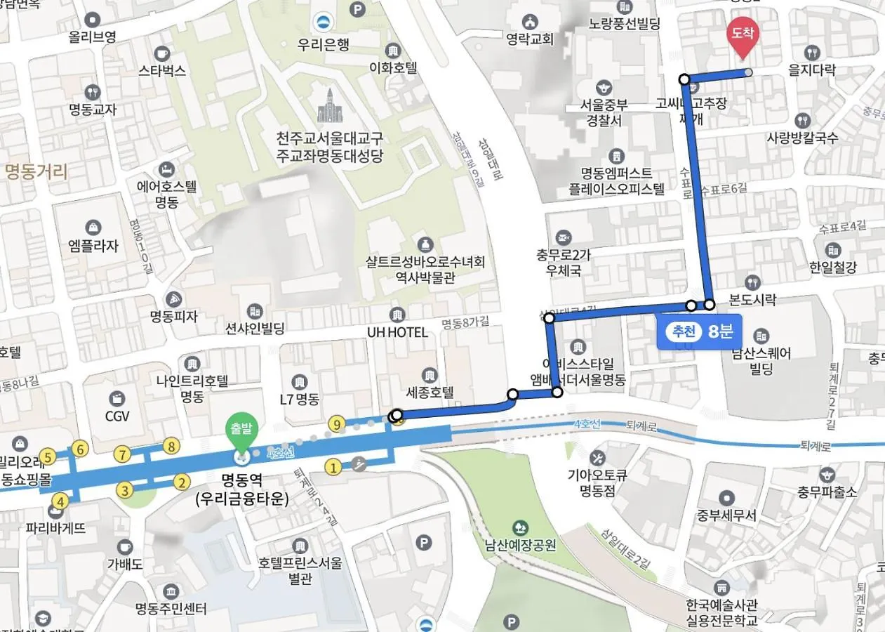 Arte Premium Oneroomtel Myeongdong Seúl 0*,